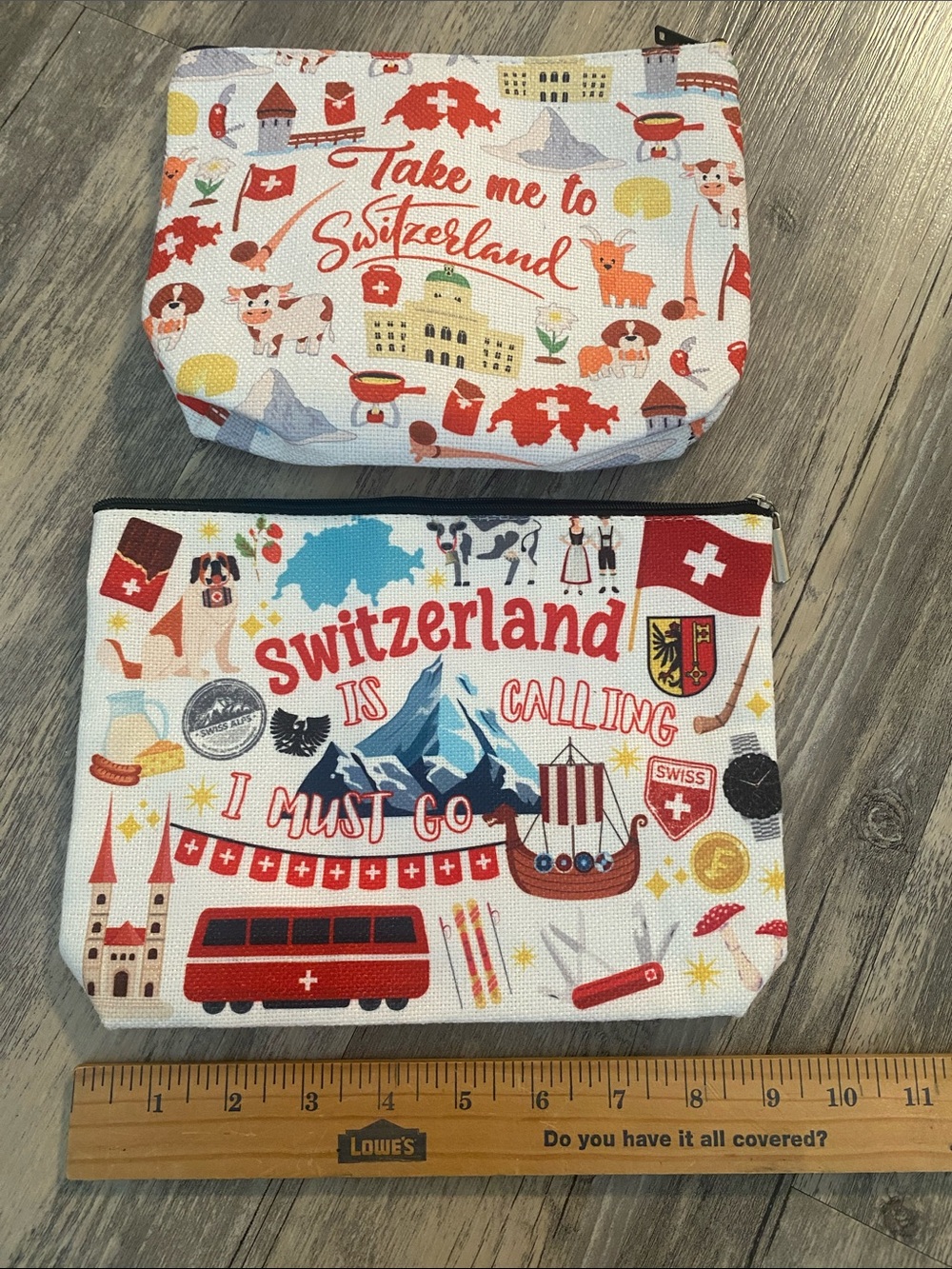 Switzerland Travel Cosmetic Bag Souvenir Take Me To Switzerland Zipper Pouch - Picture 5 of 6